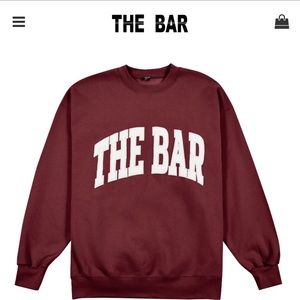 The Bar Varsity Sweatshirt Maroon NWT Same Day Ship